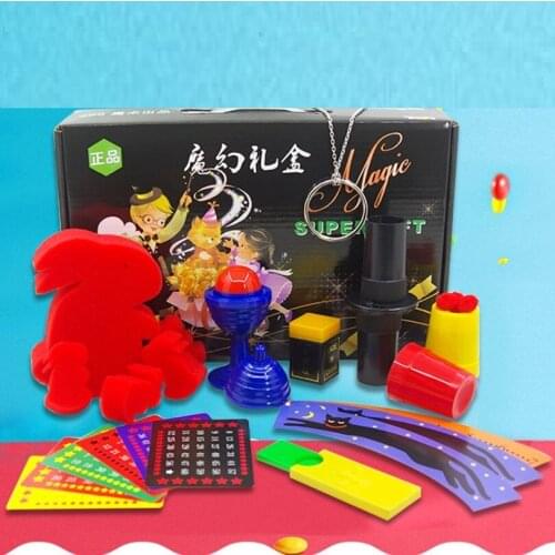 Magic Toys New Magic Props Set with Box for Magicians Street Stage Magic Tricks Play Diffrent Kinds Kids Gifts YH1838