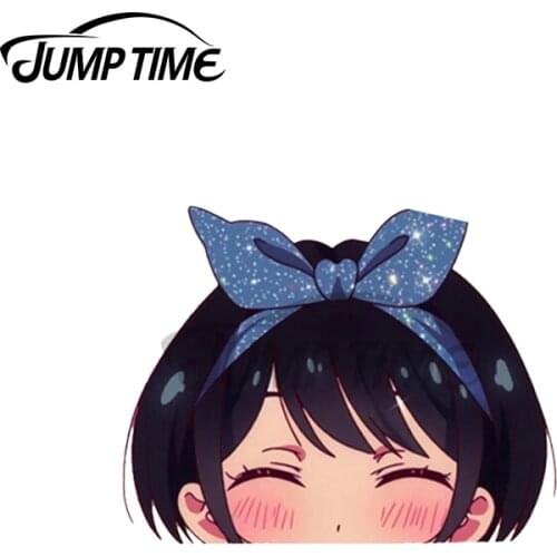 Jump Time 13 x 6.7cm For RUKA SARASHINA RENT A GIRLFRIEND Fine Decal Car Accessories Stickers Waterproof For VAN RV Decoration