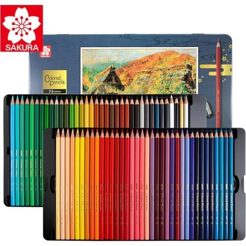 Japan Sakura Oily Color Pencil Set 24/36/48/60/72 Color XPY36 Beginner Student Hand-painted Fine Art Professional Painting Penci