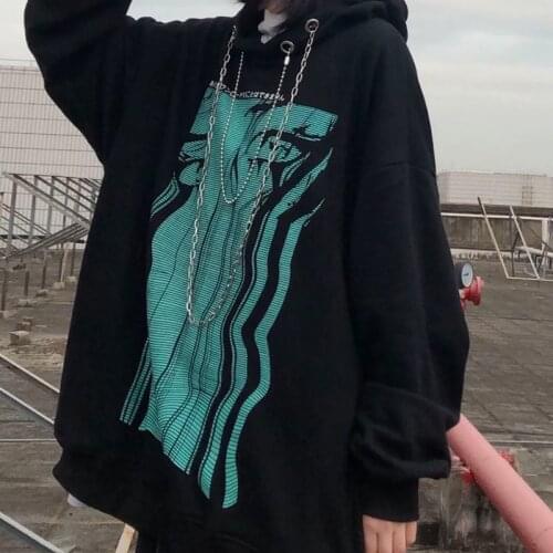 Spring And Autumn Womens Clothing Hoodies Harajuku Tide Brand Printed Sweater Female Student Korean Version Of Loose Kawaii Top