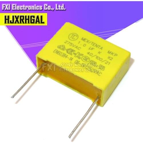 10pcs 275VAC capacitor X2 capacitor 1uF Pitch 22.5mm X2 275V Polypropylene film capacitor New original