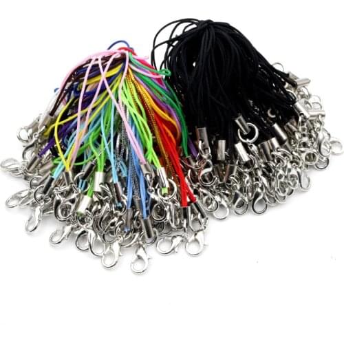 100pcs Lanyard Lariat Strap Cords Lobster Clasp Rope Keychains Hooks Mobile Set Charms Keyring Bag Accessories Key Ring