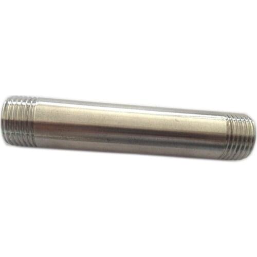 2pcs 304 Stainless Steel Long Straight Pipe Fitting Connector Adapter 1/2" BSP Equal Male Thread Length 200mm