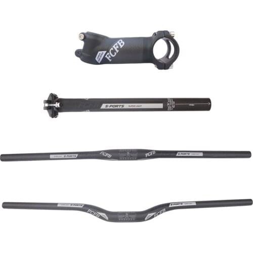 2017 FCFB mountain bike carbon flat rise handlebar carbon seatpost Package carbon aluminum stem bicycles cycling parts