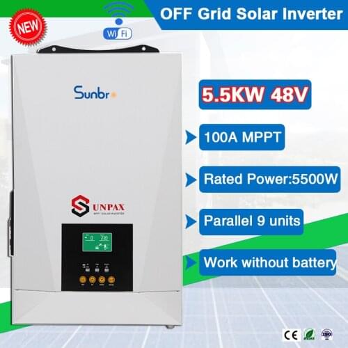 5000W Pure Sine Wave Solar Hybrid Inverter MPPT 80A Solar Panel Charger and AC Charger All in One for Max 4000W 500V Solar Input