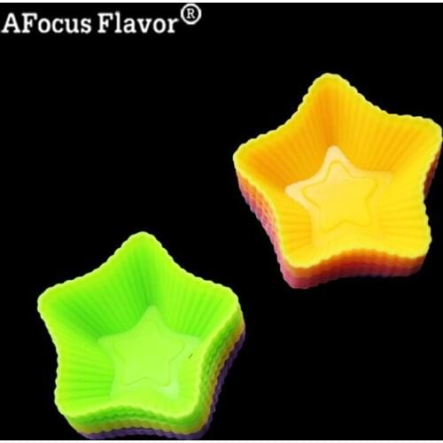 4 Pcs Pentagram Silicone Mold Muffin Cupcake Liner Baking Cakes Chocolate Ice Cream Dessert Baking Kitchen Cake Stands