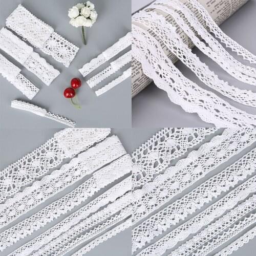 5Yards High Quality Beautiful White Lace Ribbon Tape Lace Trim DIY Embroidered For Sewing Decoration african lace fabric