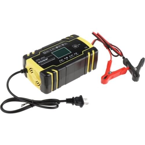 Car Battery Charger 24V 4A 100-240V AC Fast Emergency Automatic Charge Charging Lead Acid Batteries with Cable Clamps