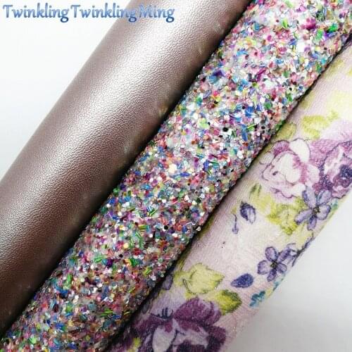 Mixed Colors Glitter Fabirc, Faux Leather Fabric, Synthetic Leather Fabric Sheets For Bow A4 21x29CM Twinkling Ming XM638