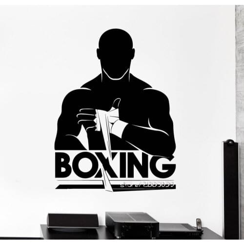Boxing Boxer Fighter Vinyl Wall Stickers Decor Boys Teens Room Fight Club Wall Decal High Quality New Arrival Poster SA911