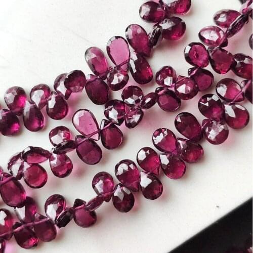 Loose beads purple red garnet drop faceted AA for 20cm DIY jewelry making FPPJ wholesale nature gemstone