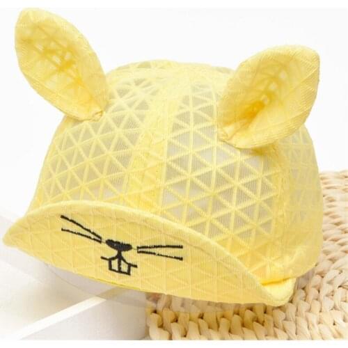 Baby Cap Cartoon Cat Breathable Mesh Baseball Cap Adjustable Summer Baby Cap Spring Summer Baseball Cap Outdoor Accessories