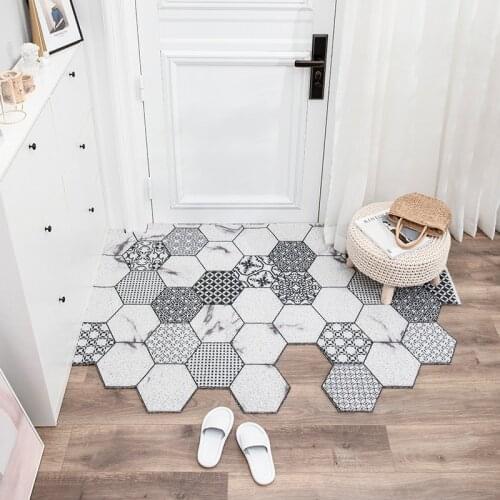 Door Mat Silk Loop Door Mat Kitchen Anti-Slip Entrance Carpet Mat Custom Irregular Shape Rug Nordic Minimalist Door Mat Carpet