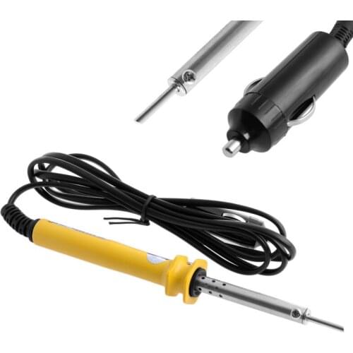 DC 12V 30W Electric Soldering Iron + Lighter Socket Auto Car Solder Repair Tool