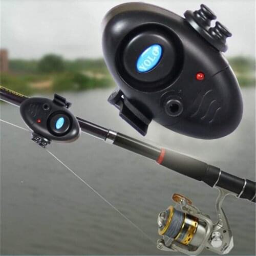 Black Fishing Electronic LED Light Fish Bite Sound Alarm rod Bell Clip On Fishing Rod Tackle Fishing Tool Pesca Accesorios 7