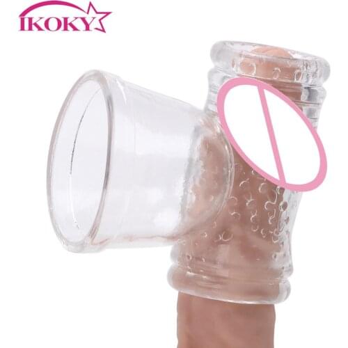 IKOKY AV Rod Head Cap Magic Wand Attachment Head Covers for Men Masturbator G Spot Vibrators Massager Cap Vibrator Accessories