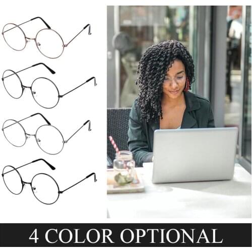 Fashion Vintage Retro Metal Frame Clear Lens Glasses Nerd Geek Eyewear Eyeglasses Oversized Round Circle Eye Glasses