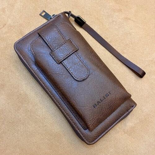 Men Wallets phone wallet High Quality Clutch Bag Card Holder Male Zipper Wallet For Men wristband Coin bag Carteira Masculina