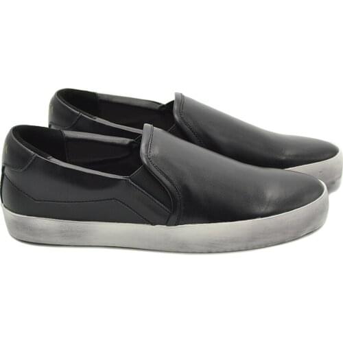 CANGMA Luxury Brand Casual Designer Shoes Man Slip On Genuine Leather Sneaker Black Shoes Men Loafer Sneakers Male