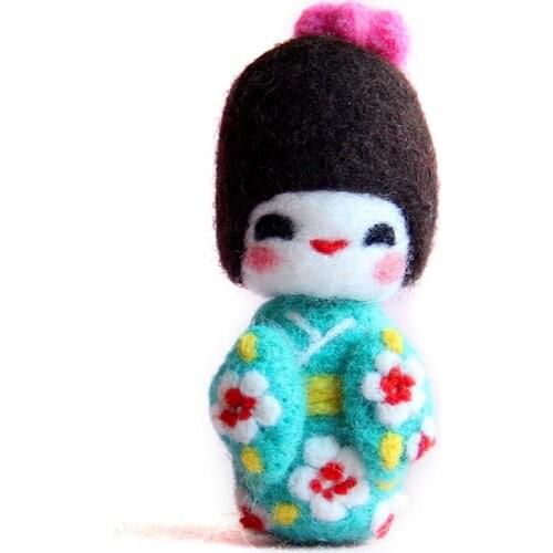 Green Doll Needle Felting Kit for Beginner, Felting Starter Kit, Contains Enough Felting Wool and Tools, English Manual