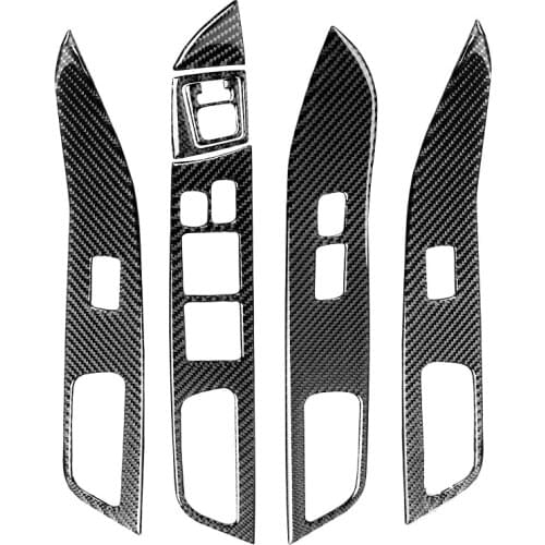 Carbon Fiber Window Lift Panel Sticker Switch Button Frame Trim Cover Car Accessories Fit For Mitsubishi Lancer EVO X MR 2008-20