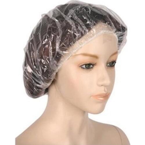 20 Pieces Disposable Hat Hotel One-Off Elastic Shower Bathing Transparent Cap Salon Hair Bath Products Hair Tool -43
