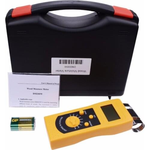 DM200W Portable digital wood moisture tester with 4 digital LCD display for wooden High precision Analyzer