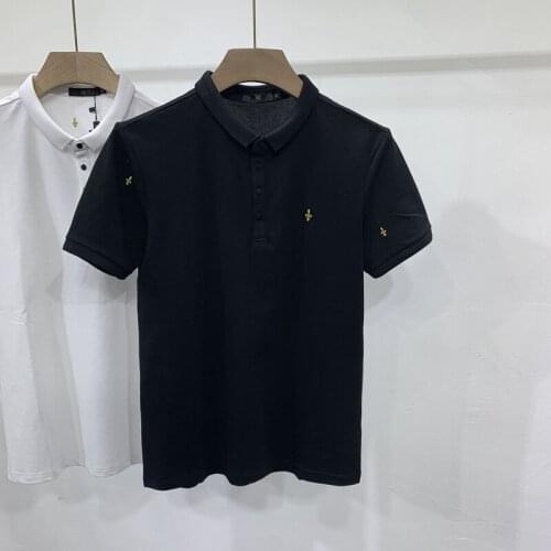 Unisex Novelty High New Embroidered Crown King Mark Queen Fashion Shirts Shirt Hip Hop Skateboard Cotton Polo Top Tee #AB17