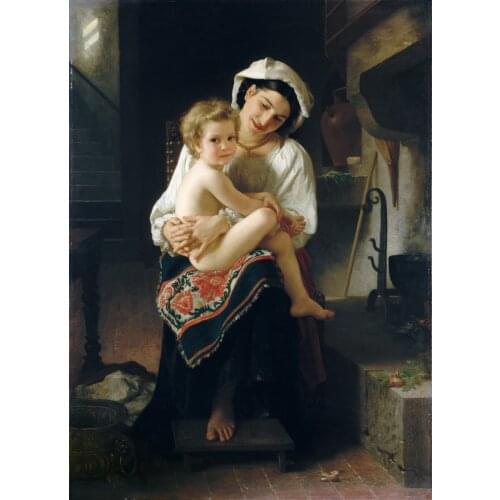 Handmade Oil painting reproduction Young Mother Gazing at Her Child by William Bouguereau