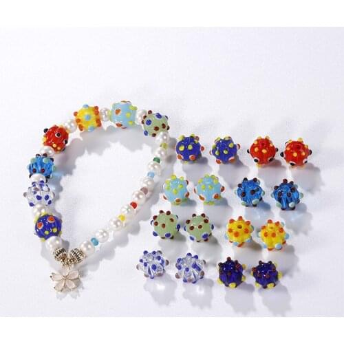 Diy jewelry making 30pcs/lot handmade geometry round shape glass beads earring/necklace/bracelet pendants accessory