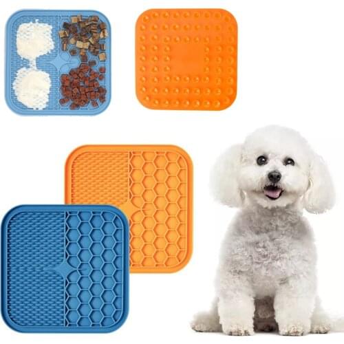Silicone Dog Cat Licking Plate Adsorbable Pet Slow Food Bowl Mascotas Feeder Accessories for Dogs Feeding Supplies gamelle chien