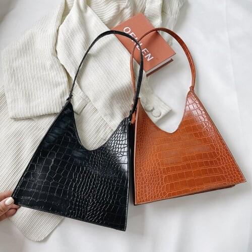 Retro Women Underarm Bag PU Soft Leather Alligator Pattern Women Designer Handbag Light Wild Simple Female Daily Bag