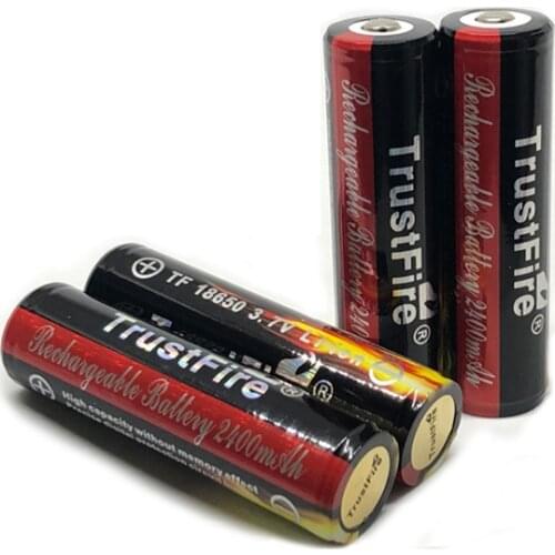 TrustFire Protected 18650 Colorful Battery 3.7V 2400mAh Camera Torch Flashlight 18650 Rechargeable Lithium Batteries with PCB