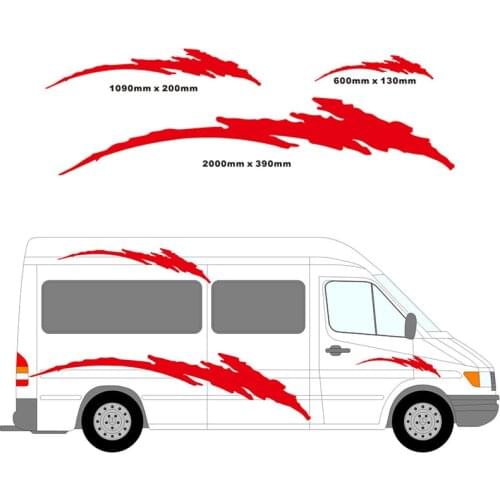 Motorhome KK Vinyl Stripes Graphics Kit Car Stickers Decals Set Camper Van RV Caravan Travel Trailer Horsebox 200cm*42cm
