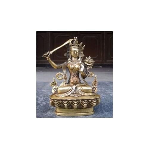 Xd 003015 Tibetan Buddhist bronze MANJUSHRI buddha statue 14 cm