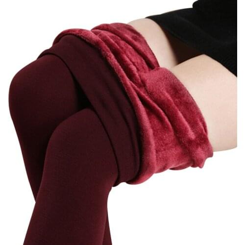 8 Colors Winter Plus Cashmere Leggings Woman Casual Warm Big Size Faux Velvet Knitted Thick Slim Super Elastic Leggings