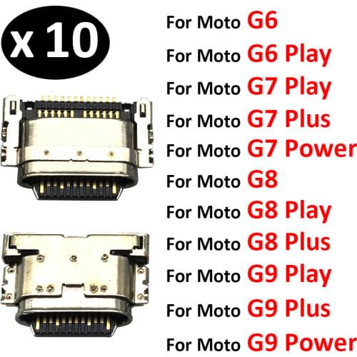 10Pcs USB Charging Port Connector Charge Jack Socket Plug Dock For Motorola Moto G3 G4 G5 G5S G5S G6 G7 Plus G8 Power Play Plus