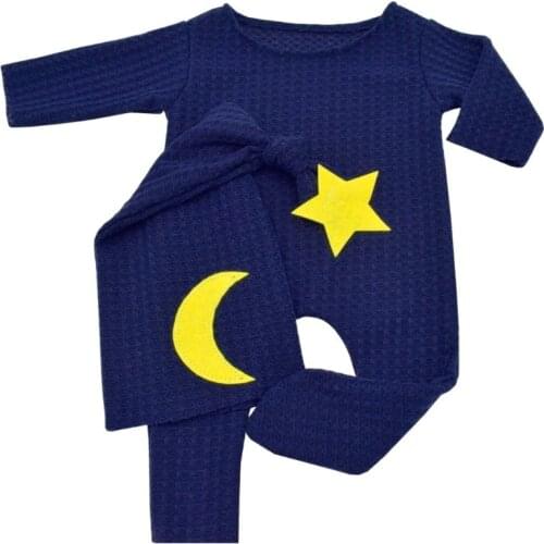 2 Pcs Newborn Photography Props Clothing Baby Knit Romper Long Tail Knot Hat Set 69HE