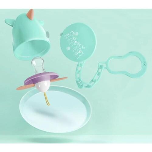 BOOKY 2Pcs/Set Baby Soother Pacifier with Clip Ergonomic Design Mini Baby Teether Silicone Pacifier Safe Toddler Supplies