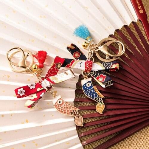 2020 Cartoon Auspicious Koi Blessing Bag Bell Ping An Fu Mobile Phone Shell Hanging Lanyard Carp Banners Keychain Couple Gift