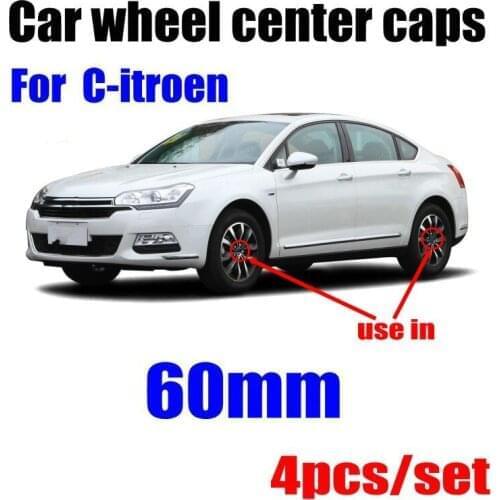 4pcs 60MM Car Wheel Center Hub Caps Badge Emblem Decal Wheel Rim Cover For Citroens C1 C2 C3 C4 C5 C6 C8 C4L DS3 DS5 Car