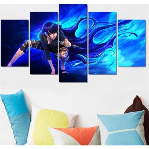 5 Piece Wall Art Canvas Prints Anime Manga Ninja Girl Figure Posters And Pictures Home Modern Living Room Decoration Paintings