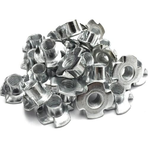 50pcs M8 metal Captive T Nuts Pronged Tee Blind Nuts Metric