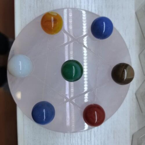 7pcs Natural Gemstone multicolour Agate Carnelian Sphere Crystal Ball Reiki Healing Globe Home Decor 2cm