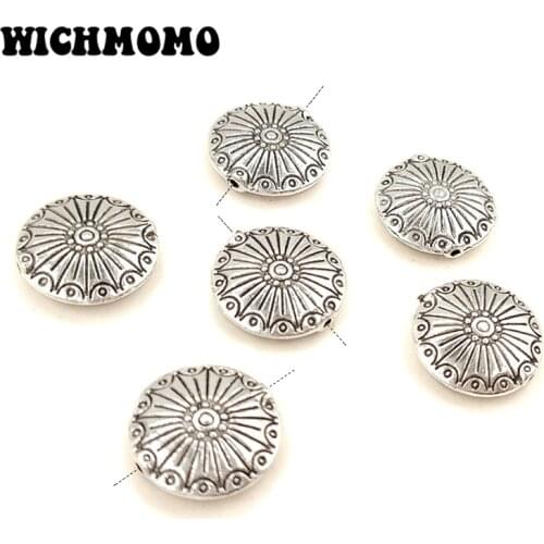2020 New Fashion 8pieces 18MM Zinc Alloy Round Sun Flowers Metal Beads for DIY Bracelet Necklace Jewelry Accessories