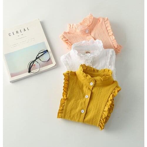 2021 Spring Summer New Baby Girls Ruffles Blouses Fashion Long Sleeve Toddlers Kids Shirts Children Casual Tops For Girls W143