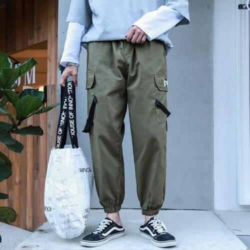 Mens Pants Multi Pockets Cargo Pants Hip Hop Casual Streetwear Male Trousers 2021 Jogger Fashion Men Clothing Harajuku Men Pant