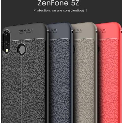 For Asus ZE620KL Case Hybrid Armor Leather Skin Soft TPU Case for Asus ZenFone 5z ZS620KL/Zenfone 5 2018 ZE620KL ASUS_X00QD