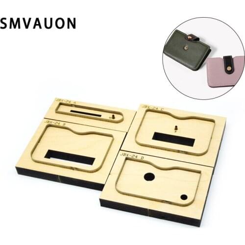 SMVAUON Business Wallet Wood Cutting Dies Diy Handmade Card Pack Bag Stamping Die Clip Straight Leather Wallet