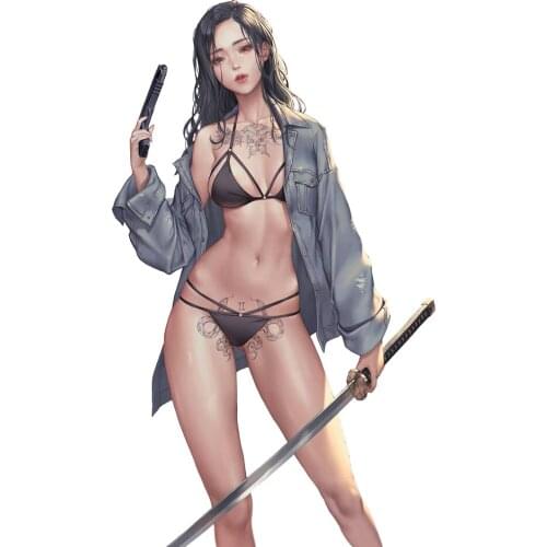 Hentai Waifu Cartoon Girl Sexy Woman Stickers Walls Doors and Windows Yacht RV SUV Cover Scratches Waterproof Waterproof Decals